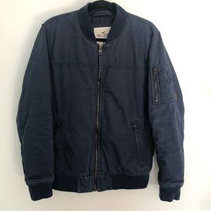 Hollister Bomber Jacket Navy Blue Men's Medium